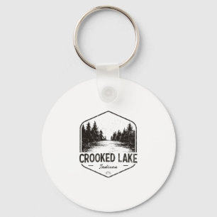Crooked Lake Indiana Outdoors Vintage 2 Keychain