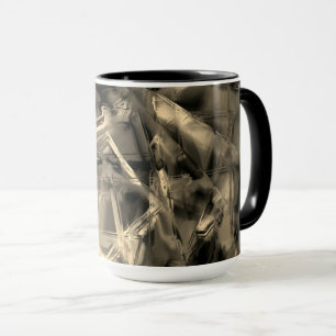 Crooked squares stained with 'wrong brush strokes' mug