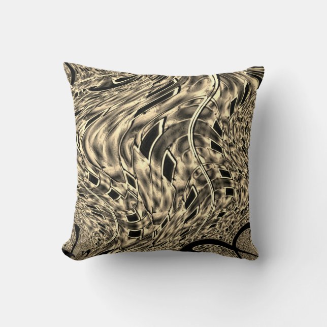 Crooked with a strong shade of beige, mirror throw pillow (Front)