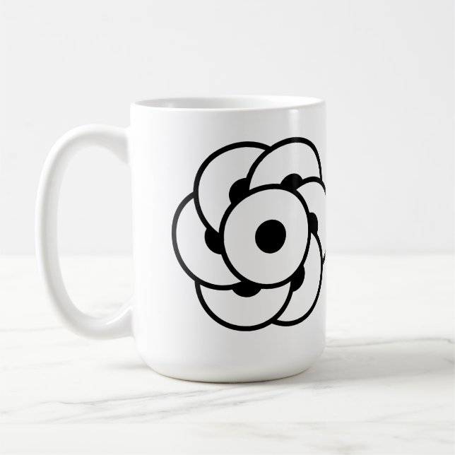 Crop Circle Flower – Geometric Cosmic Art Coffee Mug (Left)