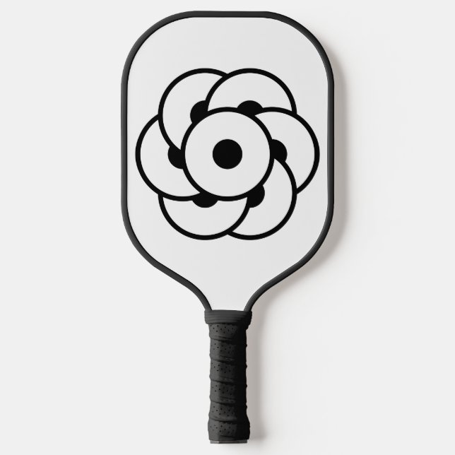 Crop Circle Flower – Geometric Cosmic Art Pickleball Paddle (Front)
