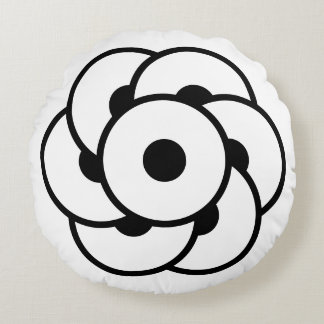 Crop Circle Flower – Geometric Cosmic Art Round Pillow