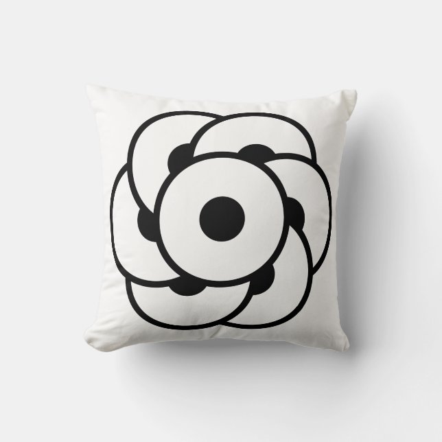 Crop Circle Flower – Geometric Cosmic Art Throw Pillow (Front)