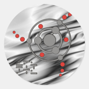 crop circle II grey waves Classic Round Sticker