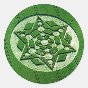 Crop Circle Spinning Star Wiltshire Classic Round Sticker