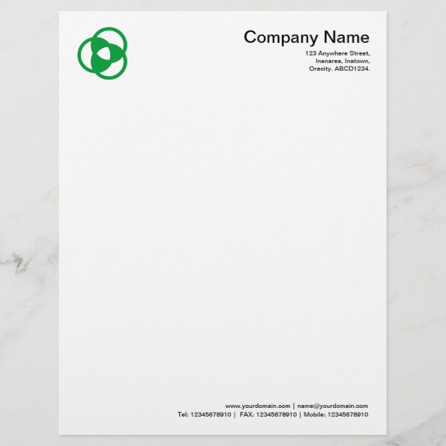 Crop Circle Symbol 05 - Grass Green Letterhead (Front)