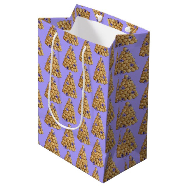 Croquembouche Choux Bun Cream Puffs Wedding Cake  Medium Gift Bag (Front Angled)