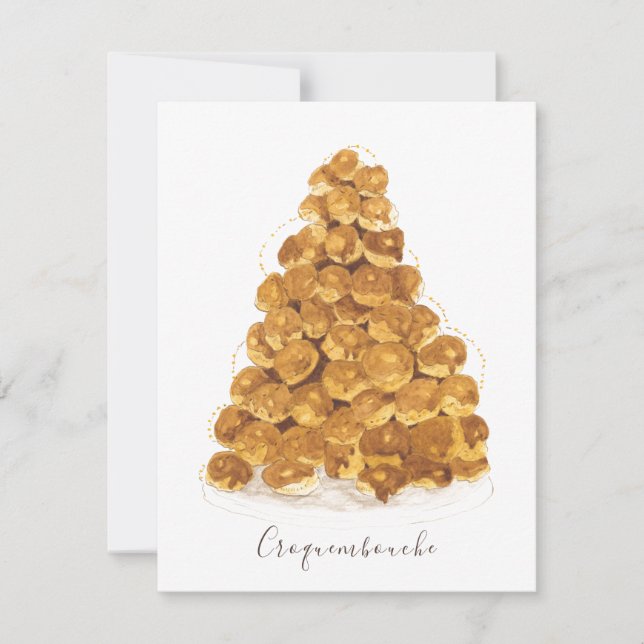 Croquembouche watercolor card (Front)