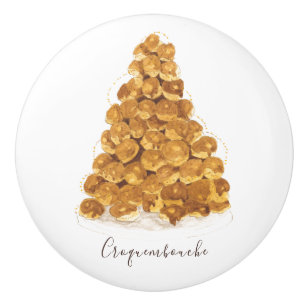 Croquembouche watercolor ceramic knob