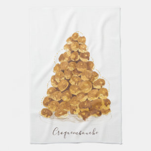 Croquembouche watercolor kitchen towel