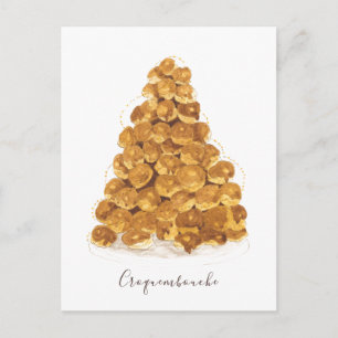 Croquembouche watercolor postcard