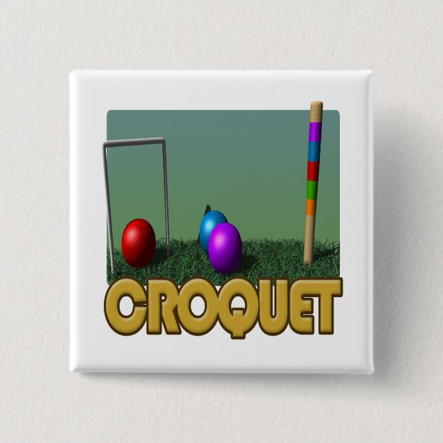 Croquet 5 2 inch square button (Front)