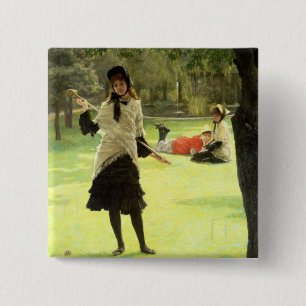 Croquet, c.1878 2 inch square button