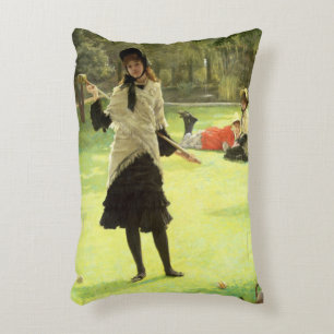 Croquet, c.1878 decorative pillow