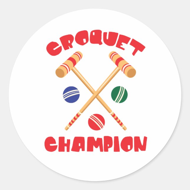 Croquet Champion Classic Round Sticker (Front)