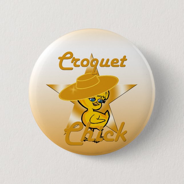 Croquet Chick #10 2 Inch Round Button (Front)