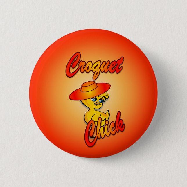 Croquet Chick #5 2 Inch Round Button (Front)