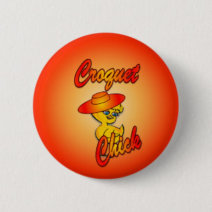 Croquet Chick #5 2 Inch Round Button