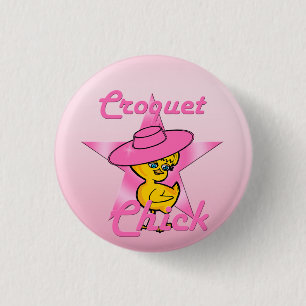 Croquet Chick #8 1 Inch Round Button