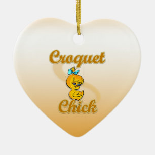 Croquet Chick Ceramic Ornament
