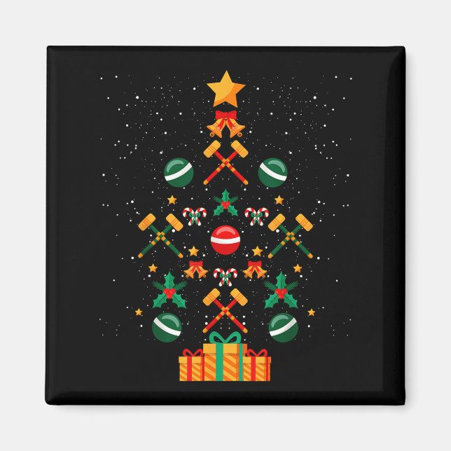 Croquet Christmas Tree Xmas  Magnet (Front)