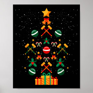 Croquet Christmas Tree Xmas  Poster