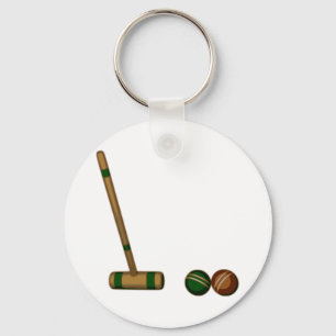 Croquet Mallet and Balls Keychain