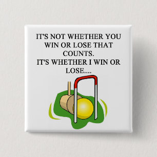 CROQUET player 2 Inch Square Button