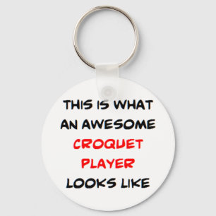 croquet player, awesome keychain