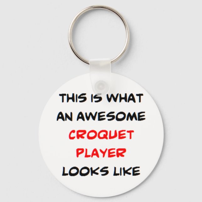 croquet player, awesome keychain (Front)