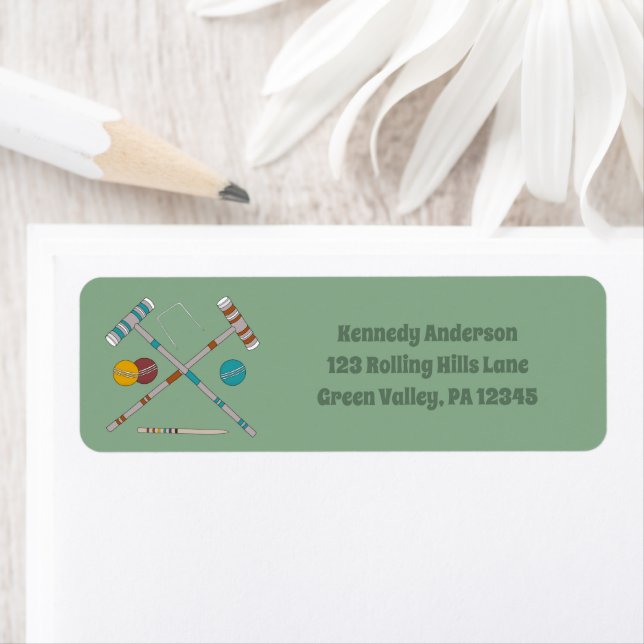 Croquet Set Jade Green Adresse de retour (En situation)