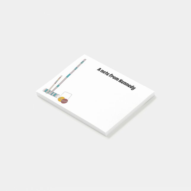 Croquet Set, Lawn Games Personalized Post-it Notes (Angled)