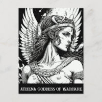 Croquis Carte postale Art Athena Goddess of Warfar