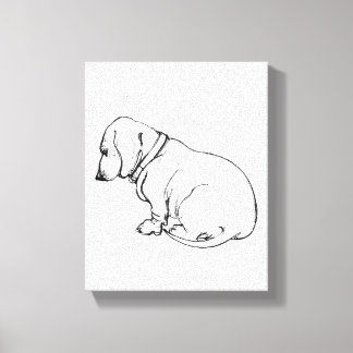 croquis dachshund sur toile étirée