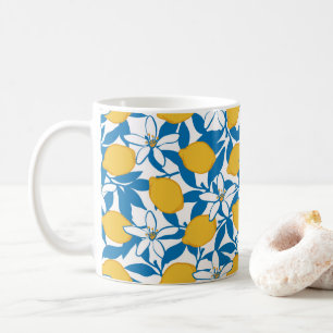 Croquis de citron floral à la main - Mug de café