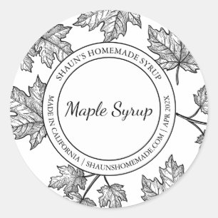 Croquis de sirop d'érable étiquette moderne