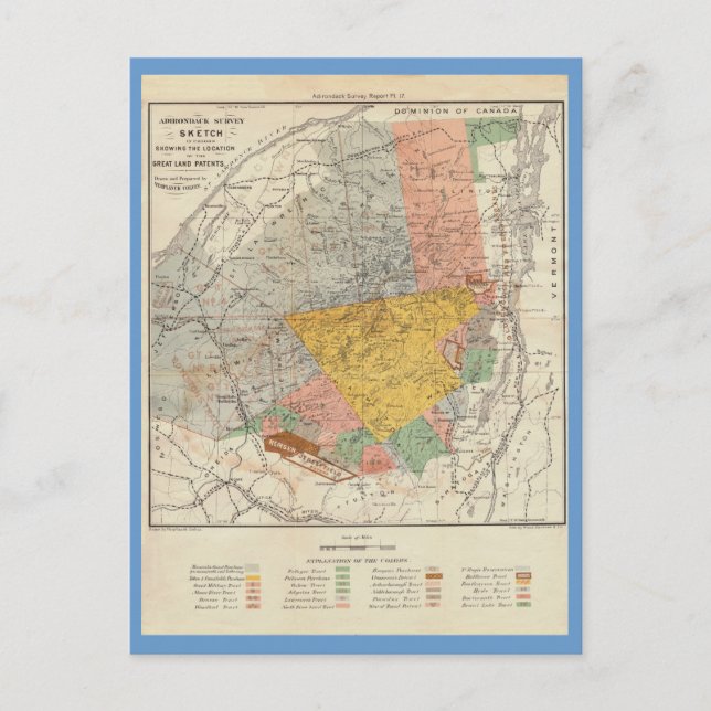 Croquis de sondage Adirondack - Carte Verplanck Co (Devant)