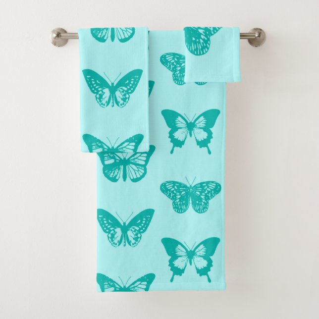 Croquis papillon, aqua et turquoise (En situation)
