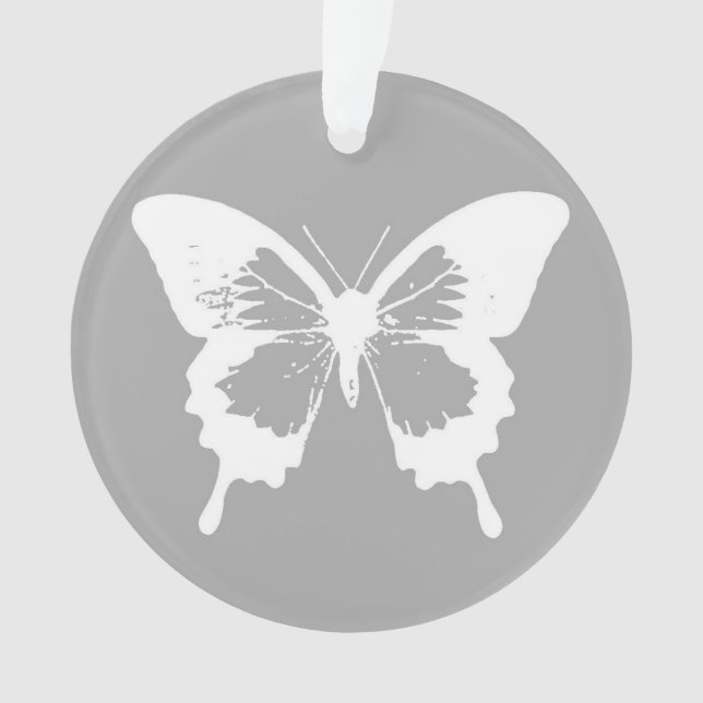 Croquis papillon, gris argenté et blanc (devant)