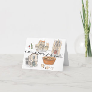 Croquis voyage Carte pour notes : Cassoulet à Carc
