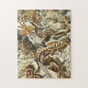 Croquis Zoologique Vintage Lizards Jigsaw Puzzle