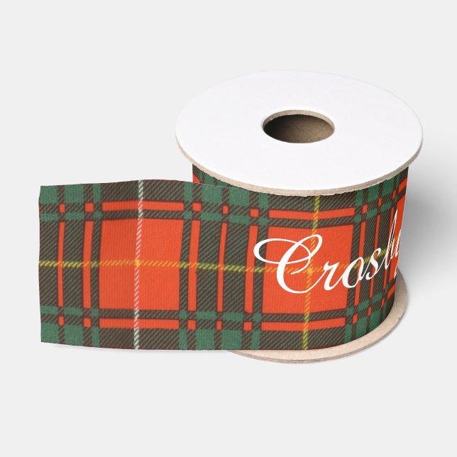 Crosby clan Plaid Scottish tartan Grosgrain Ribbon (Spool)