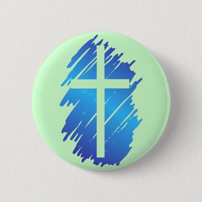 Cross 2 Inch Round Button (Front)