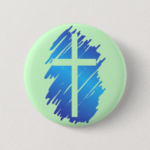 Cross 2 Inch Round Button