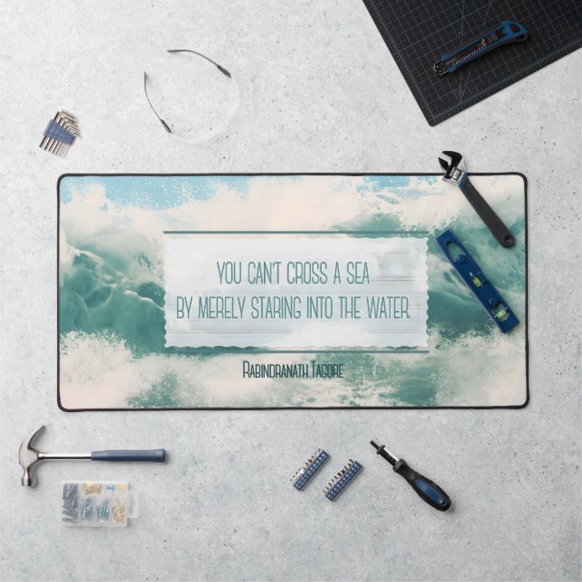 "Cross a sea" Inspirational Quote Desk Mat (Workstation)