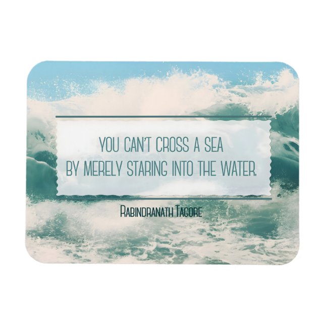 "Cross a sea" Inspirational Quote Flexible Magnet (Horizontal)