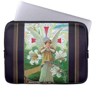 Cross And Angel Praying Laptop Sleeve