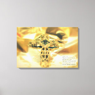 Cross and Bible Quote - Christianity Canvas Print