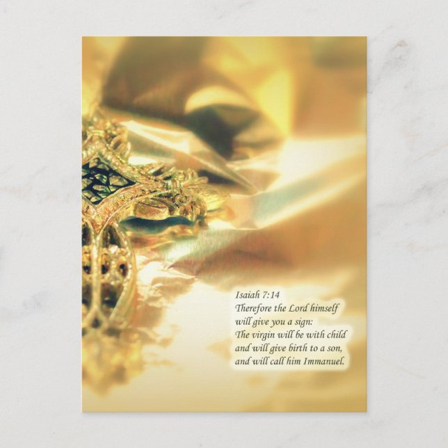Cross and Bible Quote - Christmas Holiday Postcard (Front)