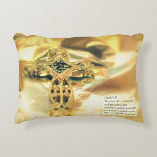 Cross and Bible Quote Decorative Pillow
